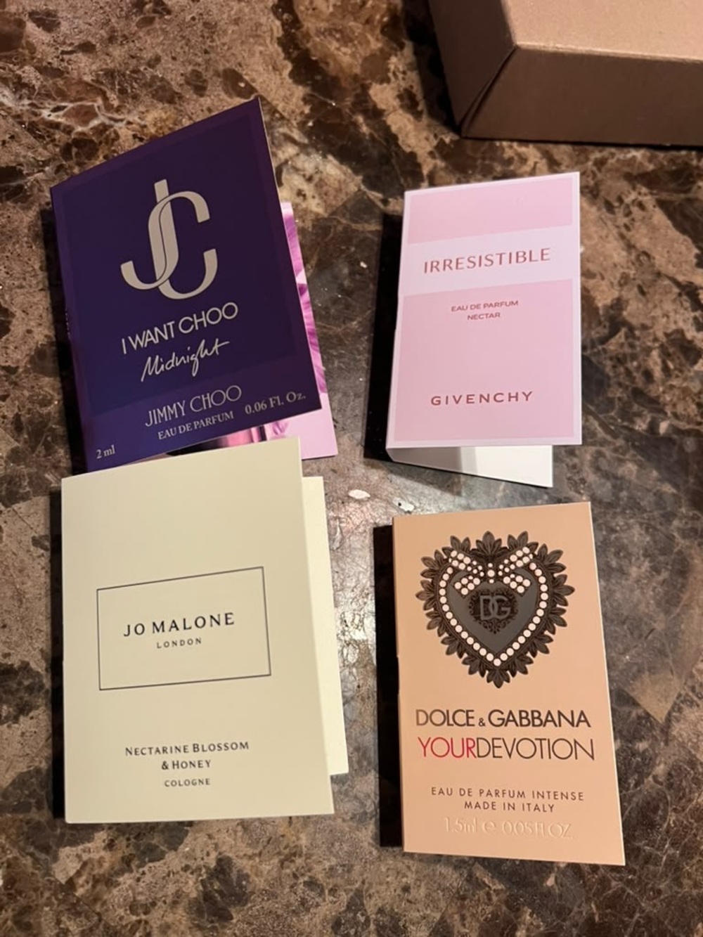Designer Fragrance Sample Lot - Jo Malone, Givenchy, Jimmy Choo, Dolce & Gabbana